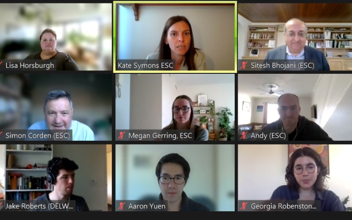 Screenshot of participants at virtual community sector roundtable on 1 July 2021