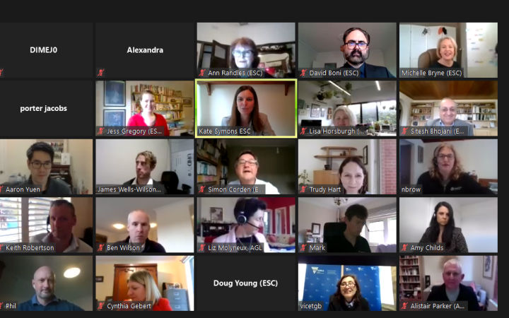 Screenshot of the energy industry roundtable Zoom meeting on 20 August 2020